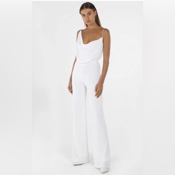 MISHA COLLECTION Pants - Misha Collection Moyra Slinky Jumpsuit in Ivory size 4 NWT